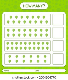 ¿Cuántos juegos de conteo con alcachofa? hoja de trabajo para niños de preescolar, hoja de actividades para niños, hoja de trabajo imprimible