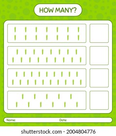 How many counting game with asparagus. worksheet for preschool kids, kids activity sheet, printable worksheet