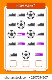 How many counting game with back to school icon. worksheet for preschool kids, kids activity sheet
