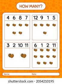 How many counting game with balloon. worksheet for preschool kids, kids activity sheet
