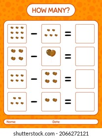 How many counting game with balloon. worksheet for preschool kids, kids activity sheet