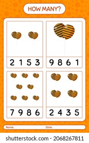 How many counting game with balloon. worksheet for preschool kids, kids activity sheet
