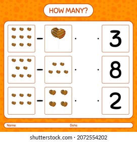How many counting game with balloon. worksheet for preschool kids, kids activity sheet