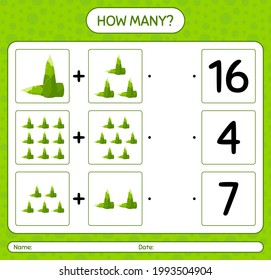 How many counting game with bamboo shoot. worksheet for preschool kids, kids activity sheet, printable worksheet