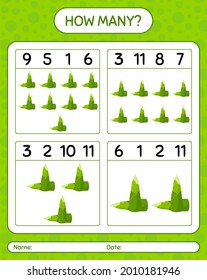 How many counting game with bamboo shoot. worksheet for preschool kids, kids activity sheet, printable worksheet