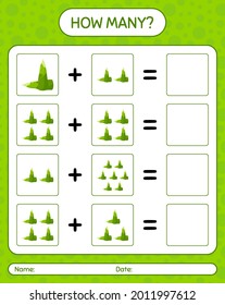 How many counting game with bamboo shoot. worksheet for preschool kids, kids activity sheet, printable worksheet