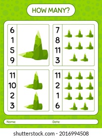 How many counting game with bamboo shoot. worksheet for preschool kids, kids activity sheet, printable worksheet