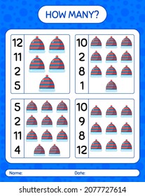 How many counting game with beanie. worksheet for preschool kids, kids activity sheet