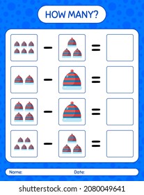 How many counting game with beanie. worksheet for preschool kids, kids activity sheet