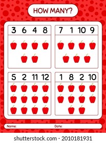 How many counting game with bell pepper. worksheet for preschool kids, kids activity sheet, printable worksheet