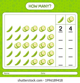 How many counting game with bitter melon. worksheet for preschool kids, kids activity sheet, printable worksheet