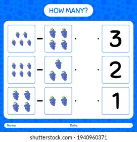 How Many Counting Game Blueberry Worksheet Stock Vector (Royalty Free ...