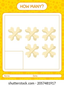 How many counting game with bone. worksheet for preschool kids, kids activity sheet