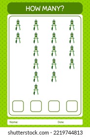 How many counting game with bow compass. worksheet for preschool kids, kids activity sheet
