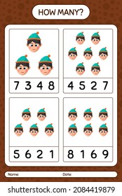 How many counting game with boys. worksheet for preschool kids, kids activity sheet