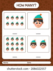 How many counting game with boys. worksheet for preschool kids, kids activity sheet