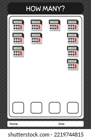 How many counting game with calculator. worksheet for preschool kids, kids activity sheet