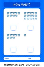 Wie viele zählen Spiel mit Kalender. Arbeitsblatt für Vorschulkinder, Kinderaktivität