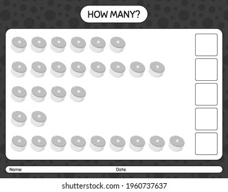 How many counting game with cap. worksheet for preschool kids, kids activity sheet, printable worksheet
