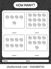 How many counting game with cap. worksheet for preschool kids, kids activity sheet, printable worksheet