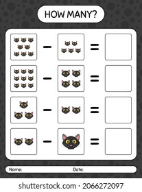 ¿Cuántos juegos de conteo con gato? hoja de trabajo para niños de preescolar, hoja de actividades para niños