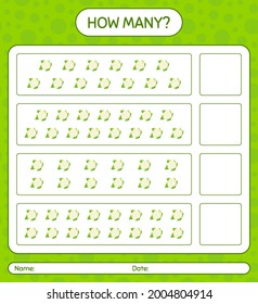 How many counting game with cauliflower. worksheet for preschool kids, kids activity sheet, printable worksheet