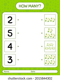 How many counting game with cauliflower. worksheet for preschool kids, kids activity sheet, printable worksheet