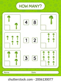 ¿Cuántos de juego de conteo con apio? hoja de trabajo para niños de preescolar, hoja de actividades para niños, hoja de trabajo imprimible