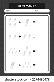 How many counting game with chalk. worksheet for preschool kids, kids activity sheet