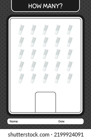 How many counting game with chalk. worksheet for preschool kids, kids activity sheet