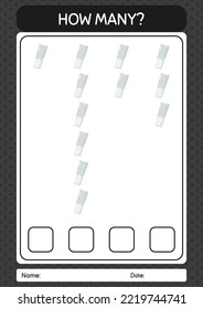 How many counting game with chalk. worksheet for preschool kids, kids activity sheet