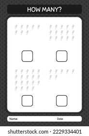 How many counting game with chalk. worksheet for preschool kids, kids activity sheet