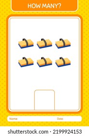 How many counting game with chalkboard eraser. worksheet for preschool kids, kids activity sheet