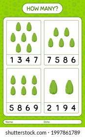 How many counting game with chayote. worksheet for preschool kids, kids activity sheet, printable worksheet
