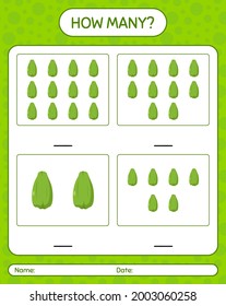 How many counting game with chayote. worksheet for preschool kids, kids activity sheet, printable worksheet