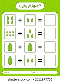 How many counting game with chayote. worksheet for preschool kids, kids activity sheet, printable worksheet
