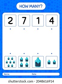 How many counting game with chemistry tube. worksheet for preschool kids, kids activity sheet