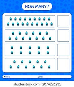 Cuántos de los juegos contando con tubo químico. hoja de trabajo para niños de preescolar, hoja de actividades para niños