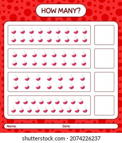How many counting game with chemistry tube. worksheet for preschool kids, kids activity sheet
