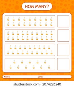 How many counting game with chemistry tube. worksheet for preschool kids, kids activity sheet