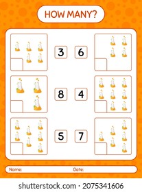 How many counting game with chemistry tube. worksheet for preschool kids, kids activity sheet