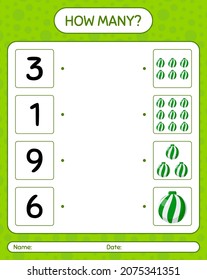 How many counting game with christmas ornament. worksheet for preschool kids, kids activity sheet