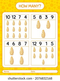 How many counting game with christmas ornament. worksheet for preschool kids, kids activity sheet