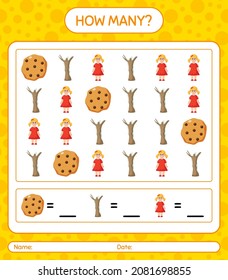 ¿Cuántos juegos de conteo con icono de navidad? hoja de trabajo para niños de preescolar, hoja de actividades para niños