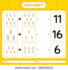 How many counting game with christmas ornament. worksheet for preschool kids, kids activity sheet