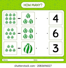 How many counting game with christmas ornament. worksheet for preschool kids, kids activity sheet