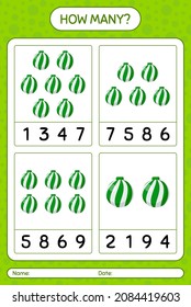 How many counting game with christmas ornament. worksheet for preschool kids, kids activity sheet
