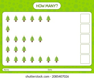 ¿Cuántos de los que cuentan con el árbol de navidad? hoja de trabajo para niños de preescolar, hoja de actividades para niños