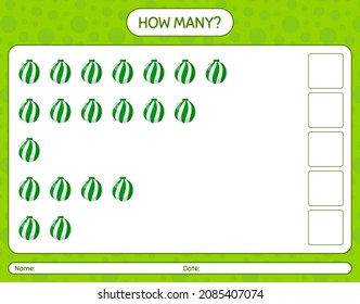 How many counting game with christmas ornament. worksheet for preschool kids, kids activity sheet