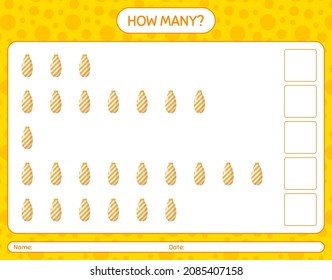How many counting game with christmas ornament. worksheet for preschool kids, kids activity sheet